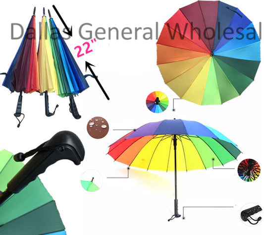 Bulk Buy Rainbow Colored Adults Automatic Umbrellas