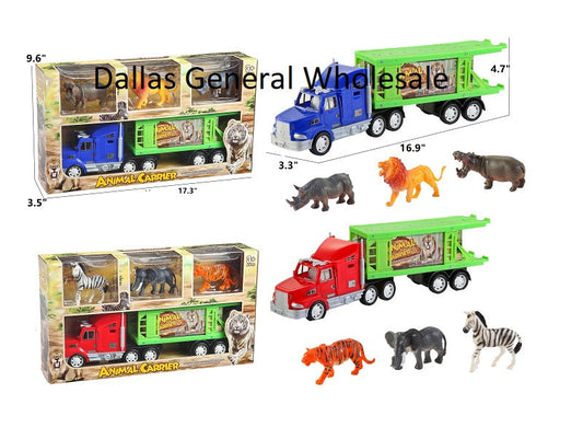 Bulk Buy Toy Inertia 17" Animal Trailer Trucks Wholesale