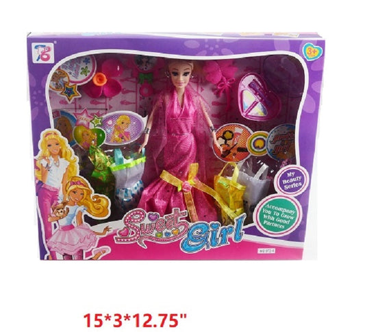 Bulk Buy 9 PC Princess Doll Pretend Play Closet Set Wholesale