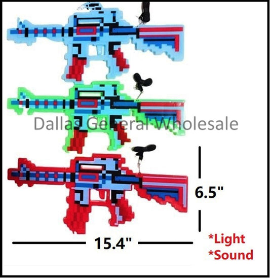 Bulk Buy 3D Light Up PIXELATED Machine Guns Wholesale
