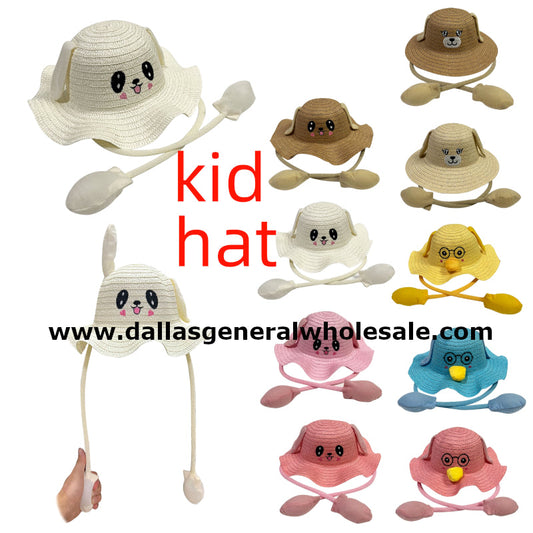 Bulk Buy Cute Ear Moving Animal Straw Hats Wholesale