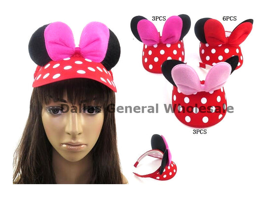 Bulk Buy Little Girls Cute Plush Mouse Ear Visor Caps Wholesale
