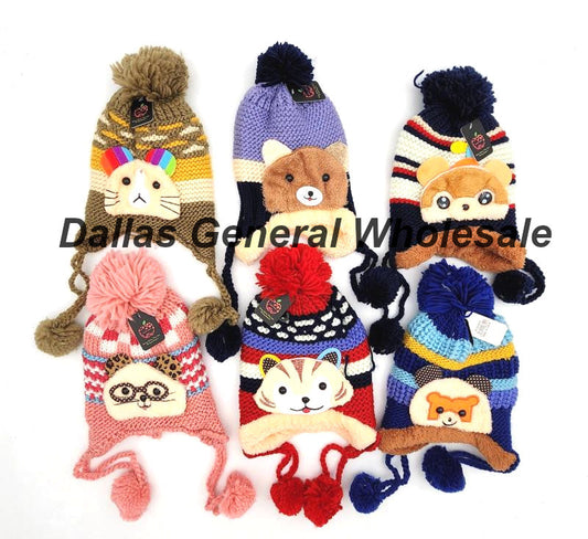 Bulk Buy Kids Animal Fur Toboggan Beanie Hats Wholesale