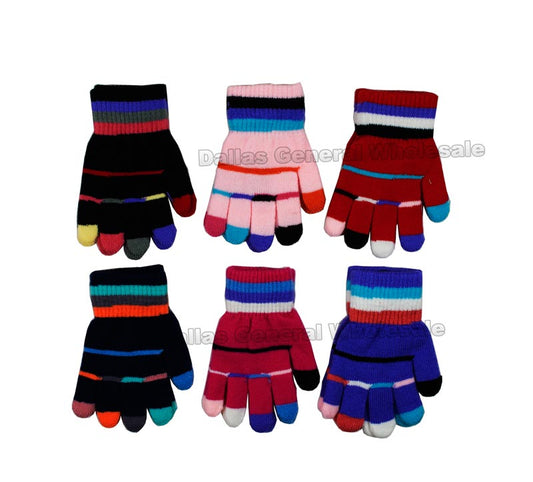 Little Kids Colorful Knitted Gloves Wholesale