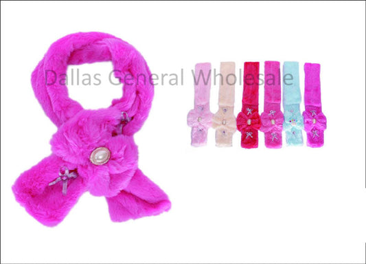 Bulk Buy Little Girls Adorable Fuzzy Scarves Wholesale