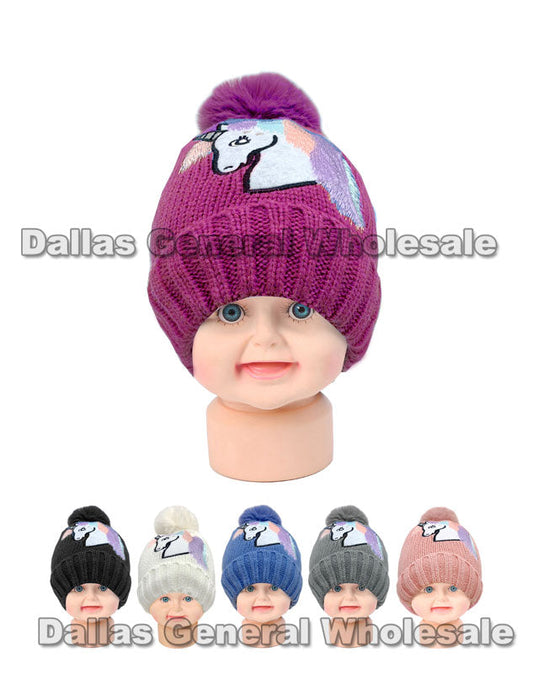 Bulk Buy Girls Unicorn Beanie Hats Wholesale