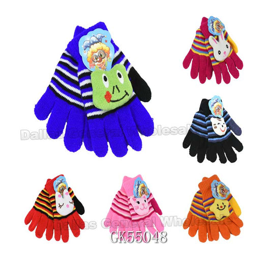 Bulk Buy Little Kids 3D Carton Gloves Wholesale