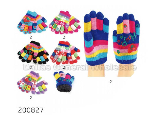 Little Girls Cute Knitted Gloves Wholesale