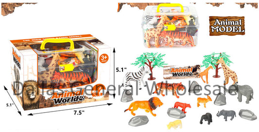 Bulk Buy 19 PC Toy PVC Wild Animals Figurine Set Wholesale