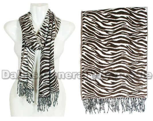 Bulk Buy Zebra Printed Cashmere Feel Scarf Wholesale