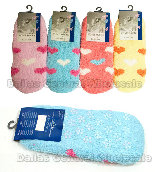 Bulk Buy Girls No Show Fuzzy Socks Wholesale