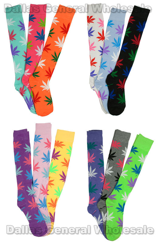 Girls Marijuana Over Knee Socks Wholesale