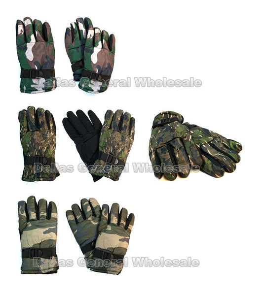 Men Camouflage Heavy Insulated Gloves Wholesale