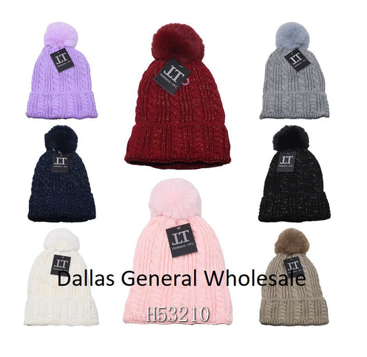 Ladies Trendy Fur Lining Knitted Beanie Hats Wholesale MOQ -12 pcs