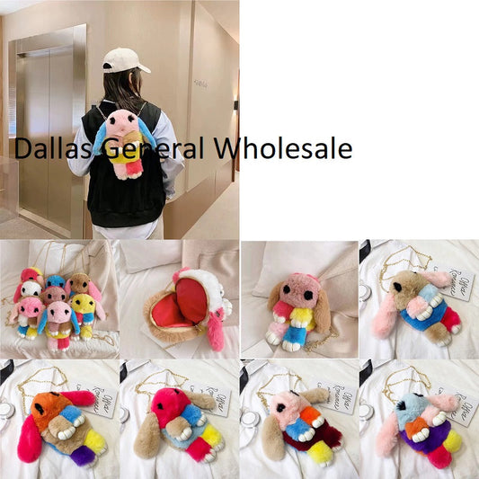 Bulk Buy Girls Rainbow Fluffy Bunny Backpacks Wholesale