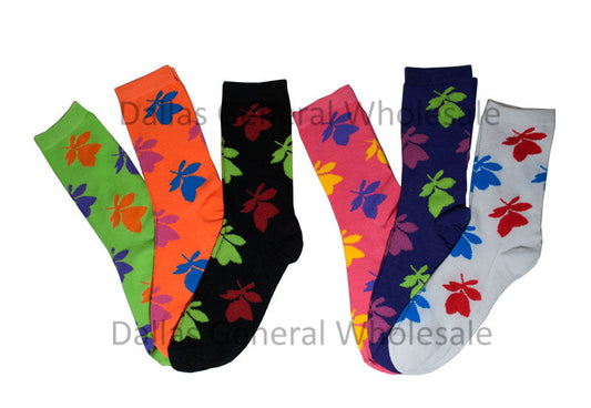 Bulk Buy Girls Floral Crew Socks Wholesale