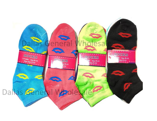 Bulk Buy Ladies Casual Lips Ankle Socks Wholesale