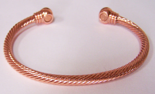 Wholesale PURE COPPER MAGNETIC CUFF BRACELET TWISTED ROPE STYLE  (sold by the piece )