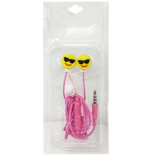 Emoji Sunglasses Earbuds in Pink Yellow