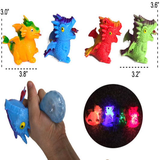 Wholesale Light Up Squeeze Dinosaurs Pop Out Egg Toy For Kids (sold by the piece or dozen)