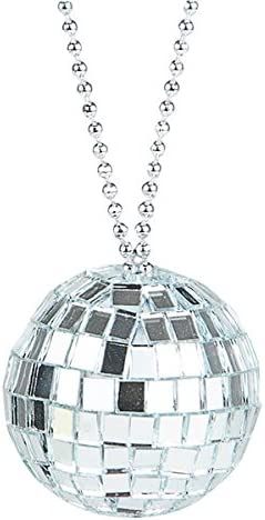Buy 2" GLASS MIRROR DISCO BALL NECKLACE ON 28" CHAIN (sold by piece or dozen)Bulk Price