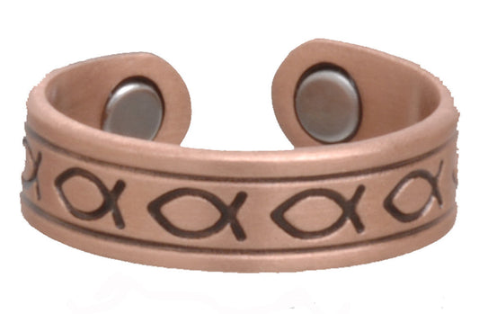 Buy PURE HEAVY COPPER CHRISTIAN FISH MAGNETIC RING Bulk Price