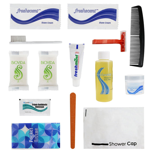 Buy 14 Piece Premium Wholesale Hygiene Kits - Bulk Toiletry Case of 24