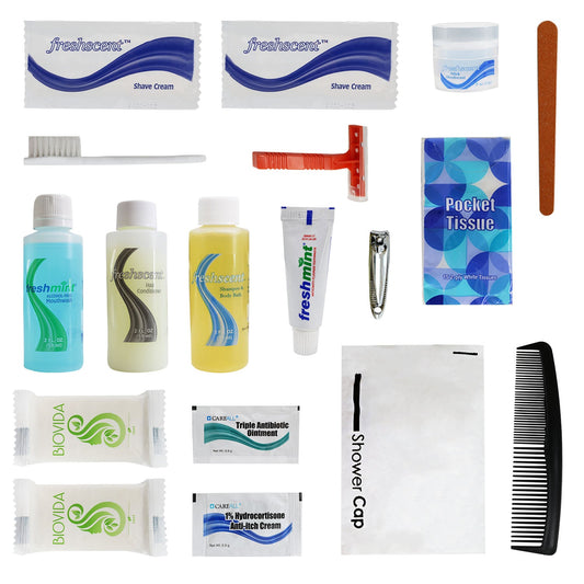 Buy 18 Piece Premium Wholesale Hygiene Kits - Bulk Toiletry Case of 24