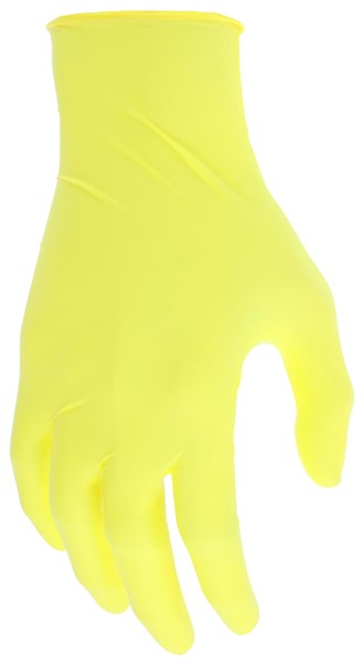 Wellcare 5 mil synthetic powder free gloves yellow
