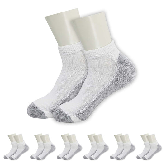 Buy Unisex Low Cut Wholesale Sock, Size 10-13 in White with Grey - Bulk Case of 180 Pairs