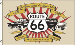 Buy CLASSIC CARS ROUTE 66 3' X 5' FLAGBulk Price