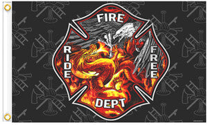 Buy FIRE DEPARTMENT DELUXE 3 x 5 BIKER FLAGBulk Price