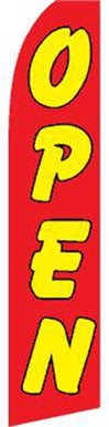 Wholesale SUPER SWOOPER 15 FT YELLOW RED OPEN FLAG  (Sold by the piece)