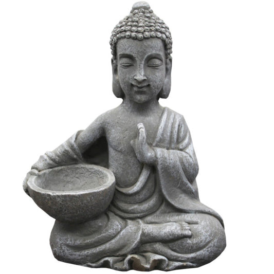 7.5 Sitting Buddha with Bowl Decorative Statue