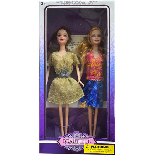 2 Pack Fashion Beauty Doll Set MOQ-6Pcs, 3.95$/Pc