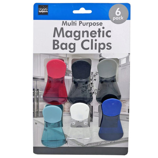 6 Pack Magnetic Bag Clips with Soft Grip