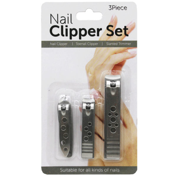 3 Pack Grooming Nail Clippers with Precision Steel Blades