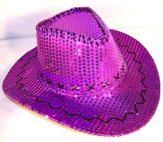 Wholesale Sequin Purple Cowboy Hat Western Hat Costume | Men's & Ladies' Hats