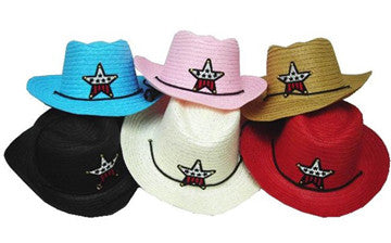 Buy USA STARSOLID COLORS STRAW KIDS COWBOY HAT * RED OR WHITE* Sold by the piece)Bulk Price