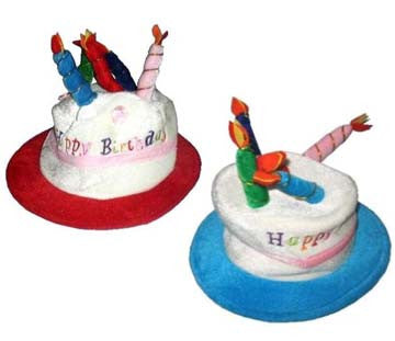 Wholesale Birthday Cake Hat | Unisex Adult Fancy Dress Party Hat with 5 Multi-color Candles(Sold by the piece)