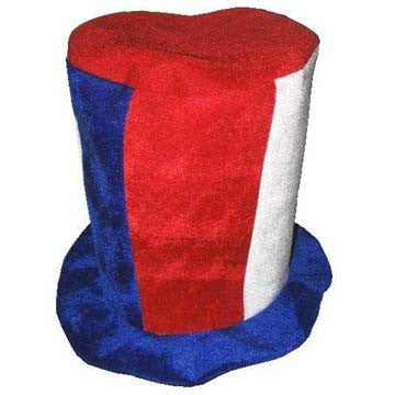 Wholesale TALL RED WHITE BLUE PARTY HAT (Sold by the piece)