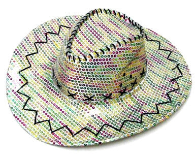 Wholesale SEQUIN COWBOY HAT RAINBOW (Sold by the piece) CLOSEOUT NOW ONLY $2 EA