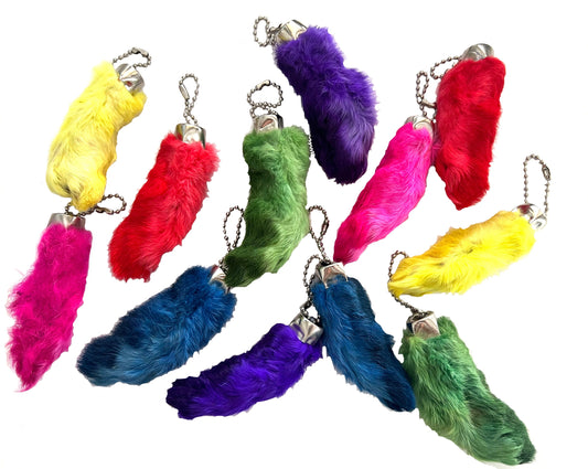 Buy COLORED RABBIT FOOT KEYCHAINS (Sold by the dozen assorted or by colorBulk Price