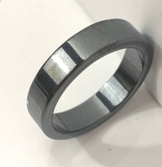 6MM Flat Style Black Hematite Stone Rings