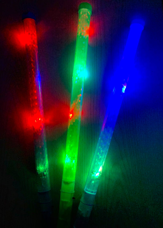 New 18" Checkered Colored Light Up Flashing Sticks  (Sold By Piece Or Dozen)