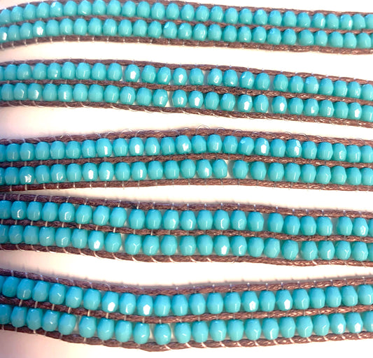 Wholesale DOUBLE ROW TURQUOISE STONE BRACELETS (Sold by the piece or dozen)