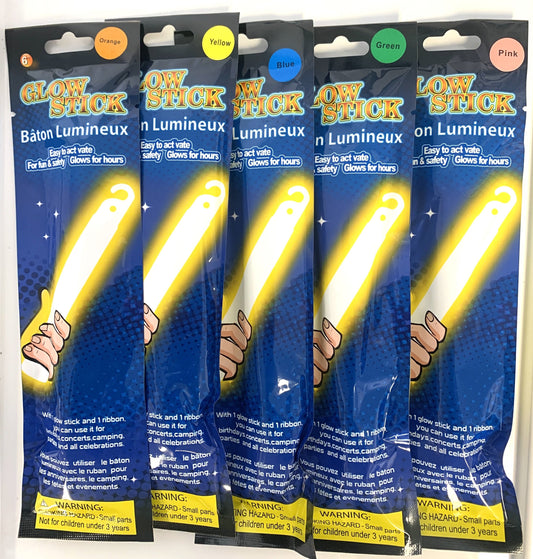 Buy 6 INCH ASSORTED COLOR GLOW STICKS - (sold by thepiece or dozen)Bulk Price