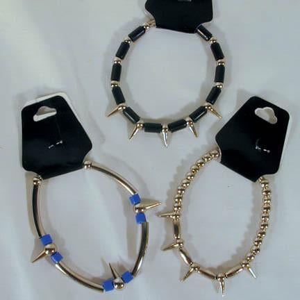 Buy ASSORTED METAL & SPIKED BRACELETS (Sold by the dozen) - CLOSEOUT NOW ONLY 50 CENTS EA Bulk Price