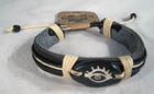 Wholesale CARVED BONE LEATHER EYE BRACELET (Sold by the PIECE OR dozen) *- CLOSEOUT AS LOW AS 50 CENTS EA