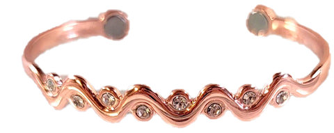 Wholesale CRYSTAL JEWEL COPPER CUFF BRACELET WITH MAGNETS ( sold by the piece)